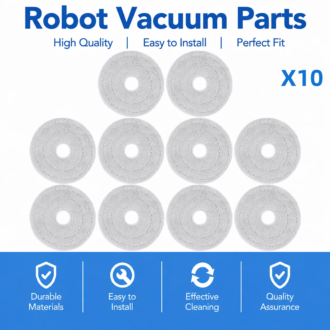 Compatible with Ecovacs Robot Vacuum mini / DJX11 / mini 2 / DJX28 Accessories Cleaning Cloth Mop Pads