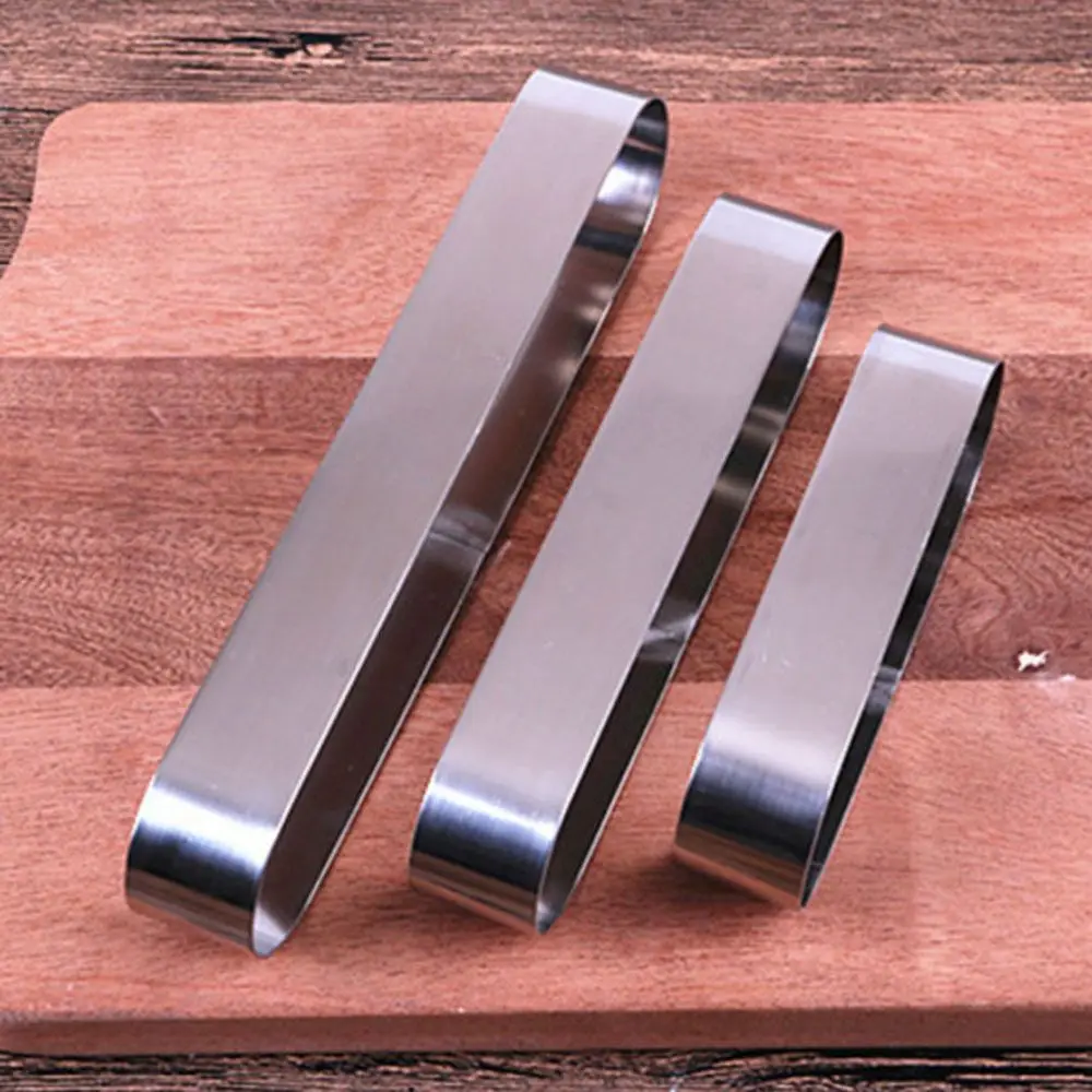 New Metal Baking Stainless Steel Cake Mold Long Oval Mousse Ring