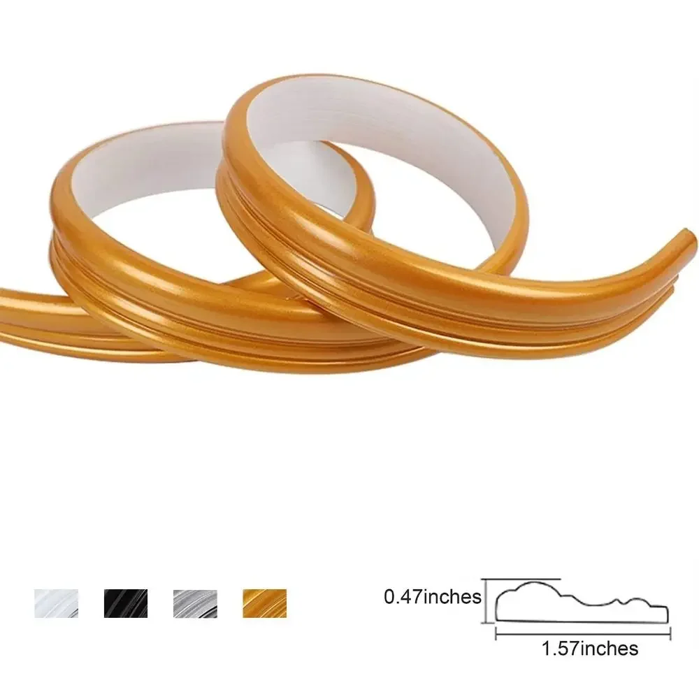 yesDurable Self Adhesive Baseboard Trim Peel and Stick Paintable Molding Trim Strip Caulk-Compatible 2m Skirting Line Chair Rail