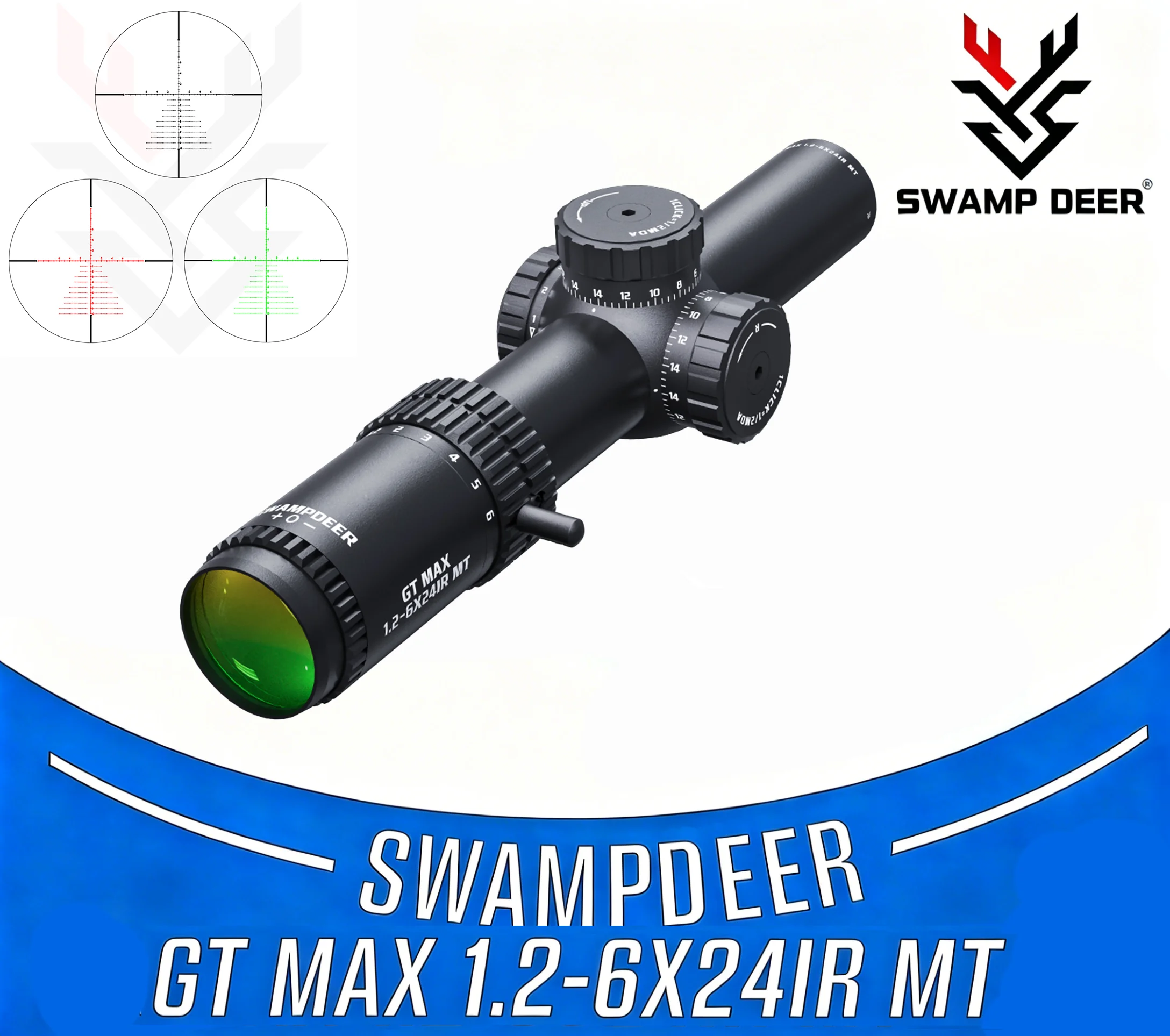 

Оптический прицел SWAMPDEER GT MAX 1.2-6X24IR с коллиматором, тактический прицел LPVO для охоты, SFP, для AR15 и страйкбола