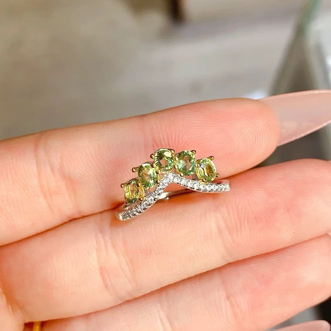 KJJEAXCMY high-end women's Ring, Natural Sapphire bright and dazzling, with S925 silver electroplating process, clear and bright