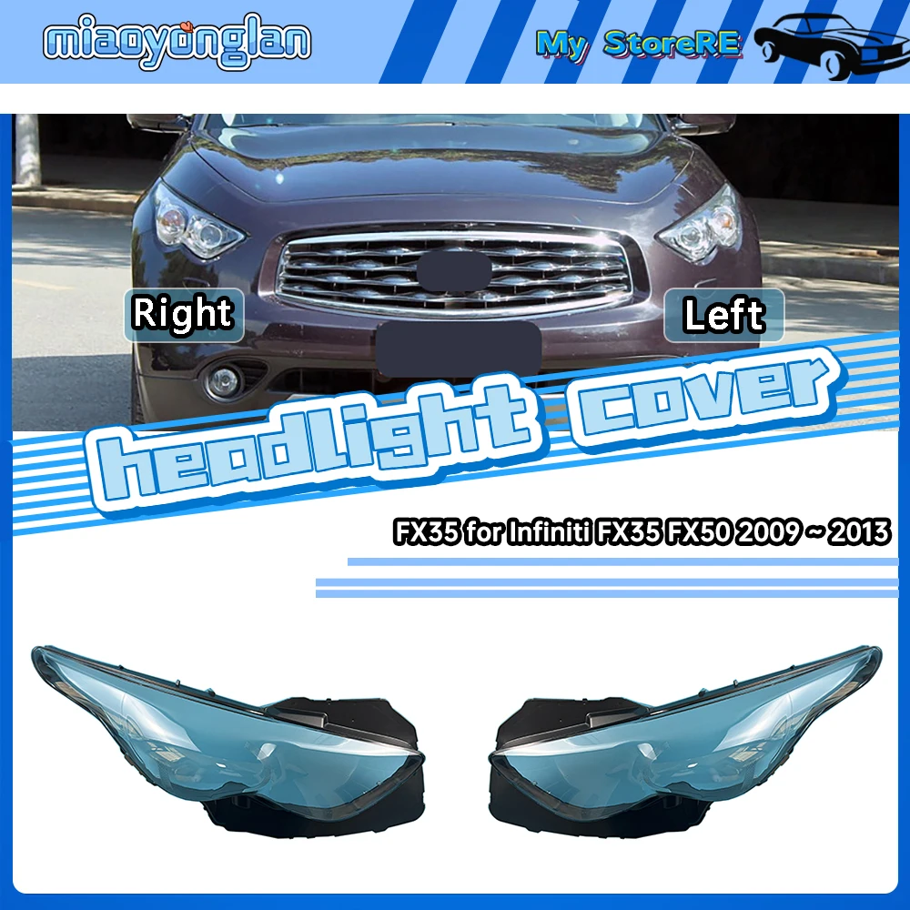 

for Infiniti FX35 FX50 2009 2010 2011 2012 2013 Headlamp Cover Lens Transparent Lampshade Headlight Shell Plexiglass