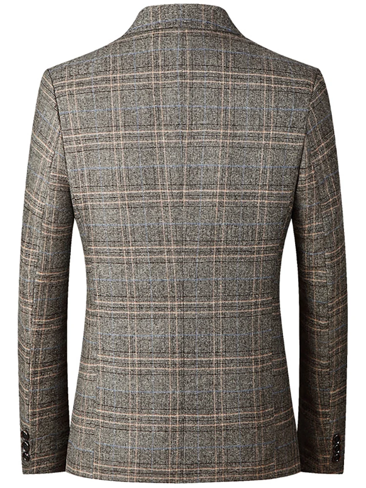 Chaqueta de traje informal de negocios para hombre, abrigo Formal ajustado, Tops elegantes de un solo pecho para fiesta y boda, primavera y otoño