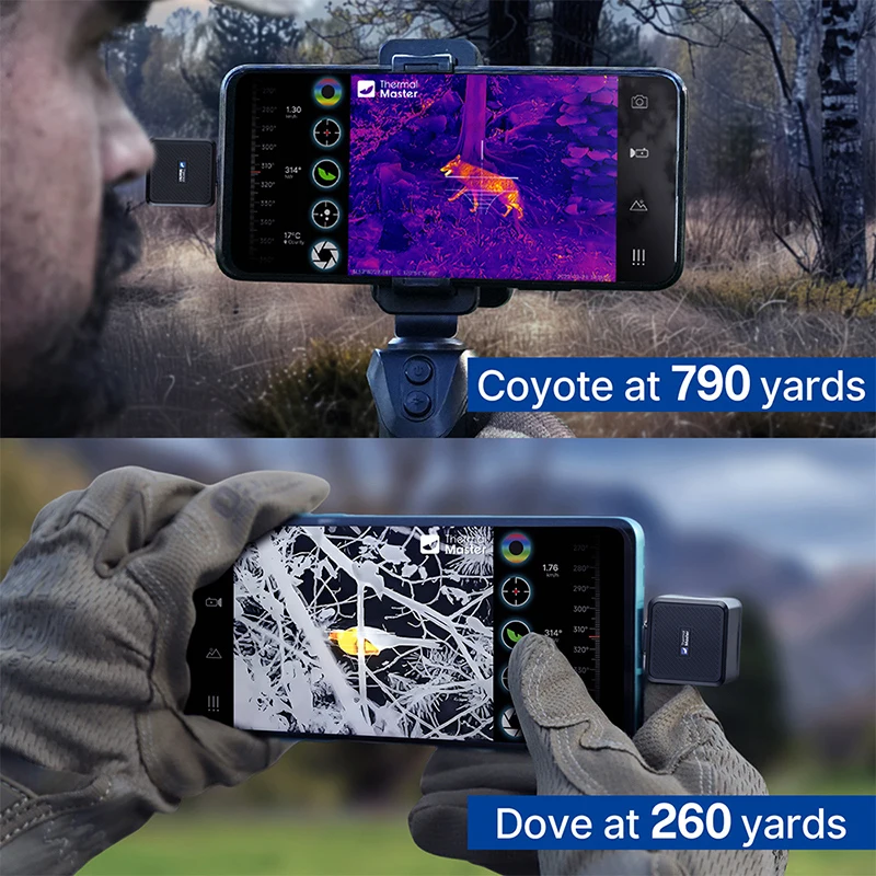 Tepelný imager pro hon jelen 1579 dvory T2PRO noc vidění monokulární působnosti pro iPhone a Android smartphone