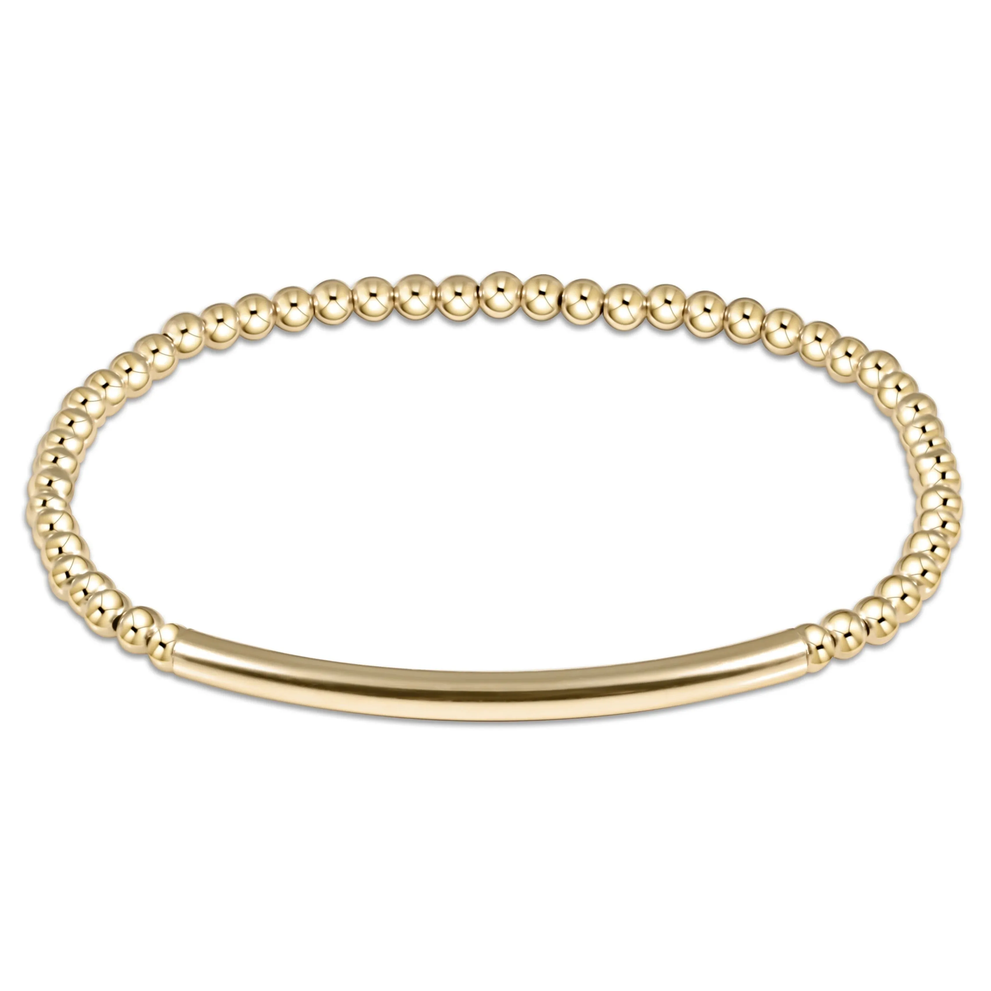 

VKVVA Fashion Jewelry Bliss Bar Smooth Classic Gold-plated 3mm Bead Bracelet for Women Birthday Gifts
