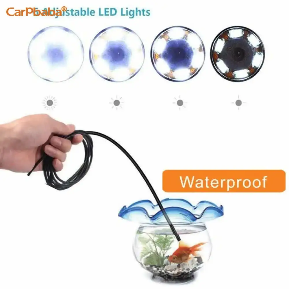 Carpbaba-minicámara endoscópica DN200, cámara de inspección con boroscopio de serpiente, Cable duro Flexible, para IOS, Android, Smartphone, PC