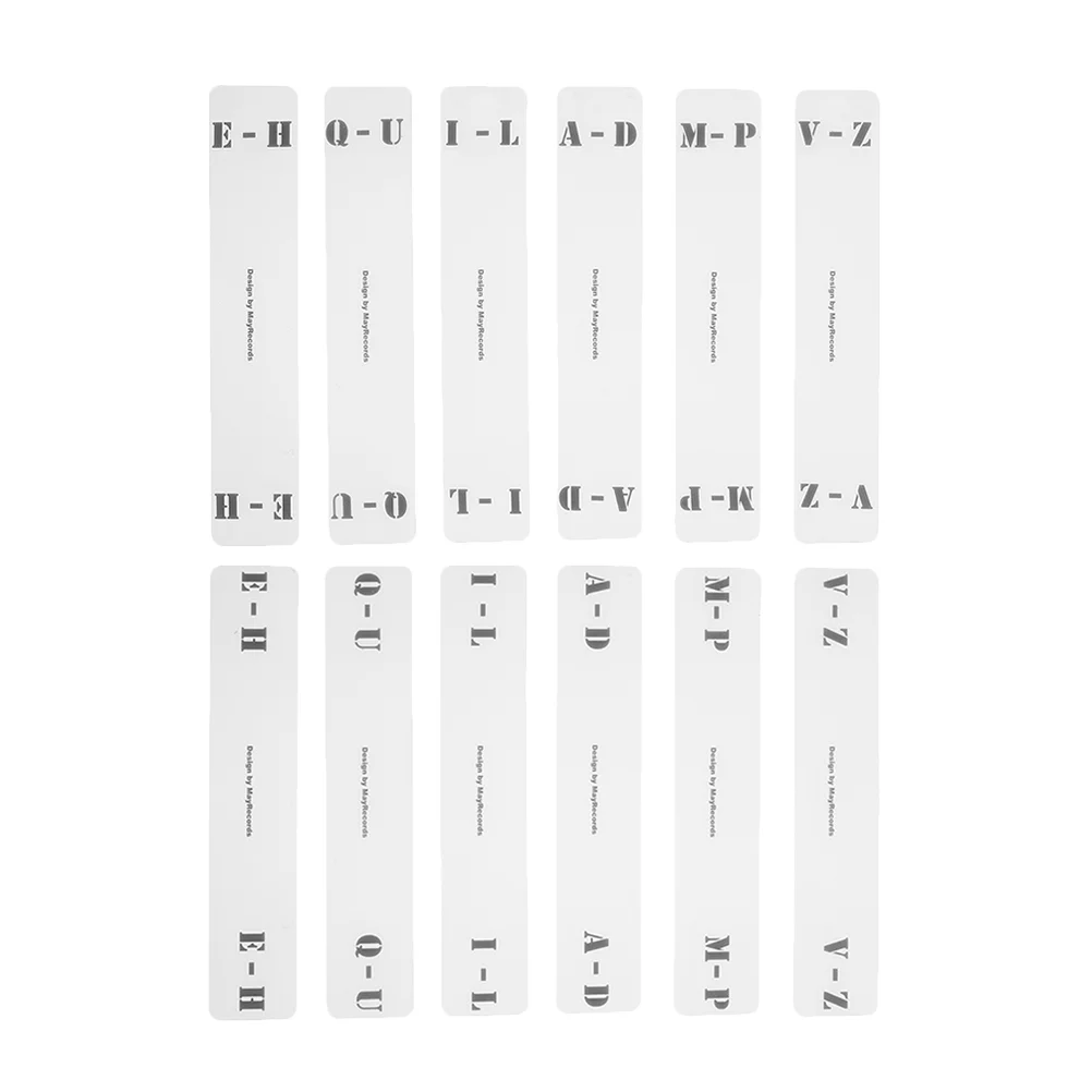 12 Pcs Album Classification Tags Horizontal Label Record Organizer Divider Vinyl Dividers A-z CD Card Acrylic Version File