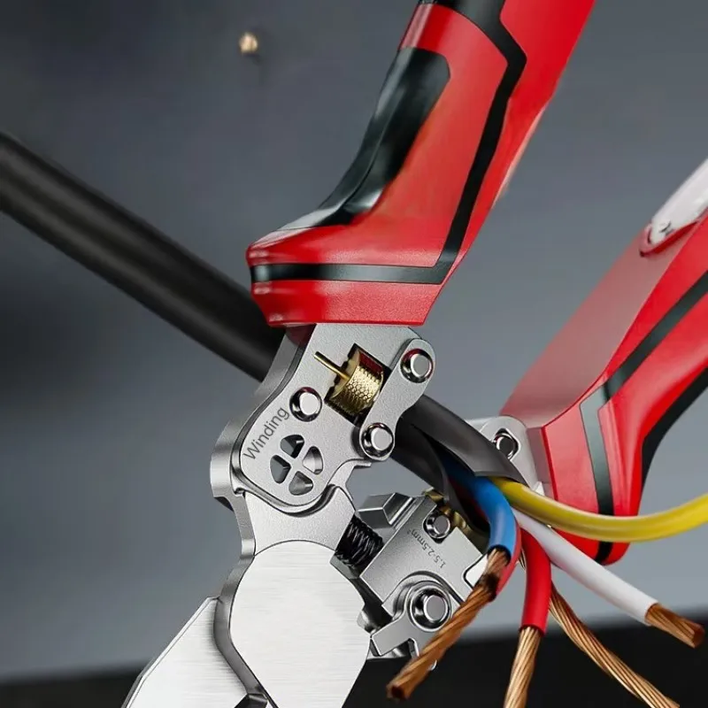 Pince à dénuder avec testeur de tension pince à dénuder les fils polyvalente avec mesure de l'électricité pince à sertir de coupe