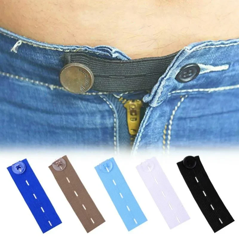 Extensor elástico de cintura para pantalones, cinturón de maternidad graso, hebilla de extensión, botón, accesorios de tela para embarazo, 1 piezas