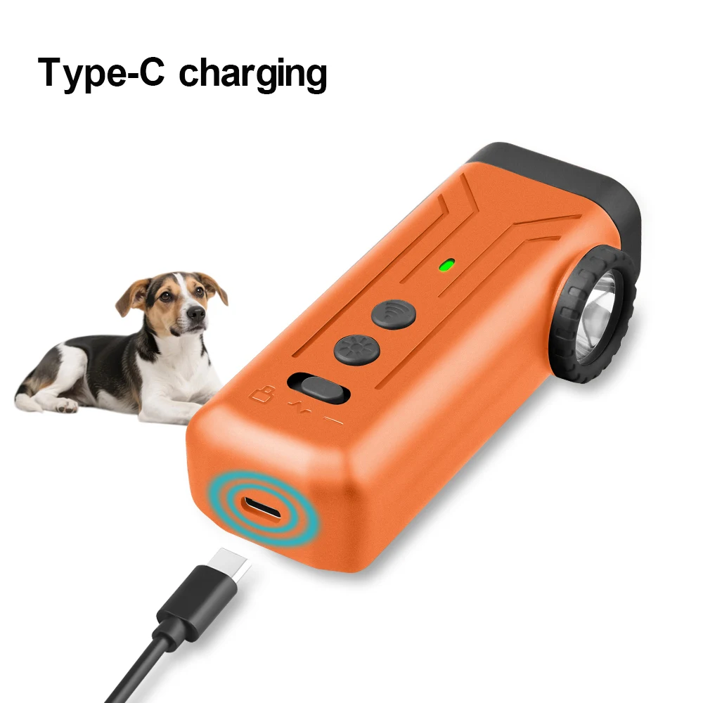 New Pet Dog Repeller Ultrasonic Dog Training Device Rechargeable Anti Dog Bark Stop-Barking Deterrent Device With LED Flashlight view 2
