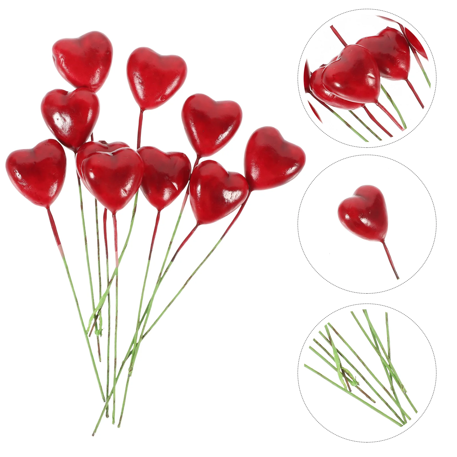 

10pcs Miniature Heart Shape Balloon Toys Realistic Simulation Birthday House Accessories Photo Props Red Smooth