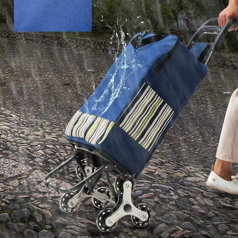 Ultra Light Foldable Shopping Cart, Elderly Stair Climbing Trolley, Big Stainless Wheel Hand Truck, Compact Home Pull Wagon2