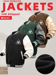 Men's Lightweight Bomber Jackets Long Sleeve Patches Baseball Outerwear Spring&Autumn Loose Unisex Streetwear Coats 24H shipped