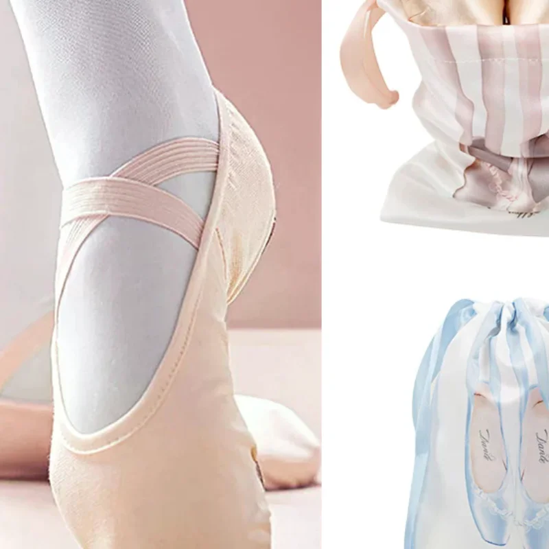Pink Ballet Dance Bags Girls Ballet Sports Dance Pouch Drawstring Dance Backpack Women Ballet Organizer Package
