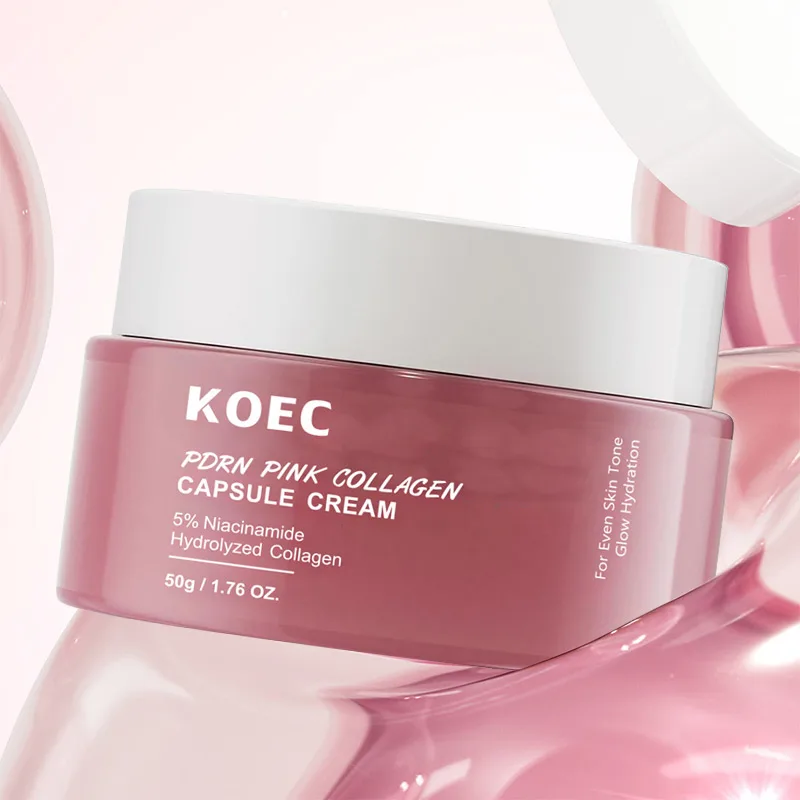 Pdrn Pink Collagen Capsule Cream 5% Niacinamide Hydrolyzed Collagen For Even Skin Tone Glow Hydration 50g Filling Facial Cream