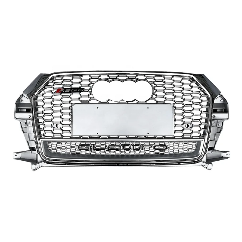 Front grill for Audi Q3 modification grille change to SQ3 style auto spare part Chrome silver black new style grill 2016-2019