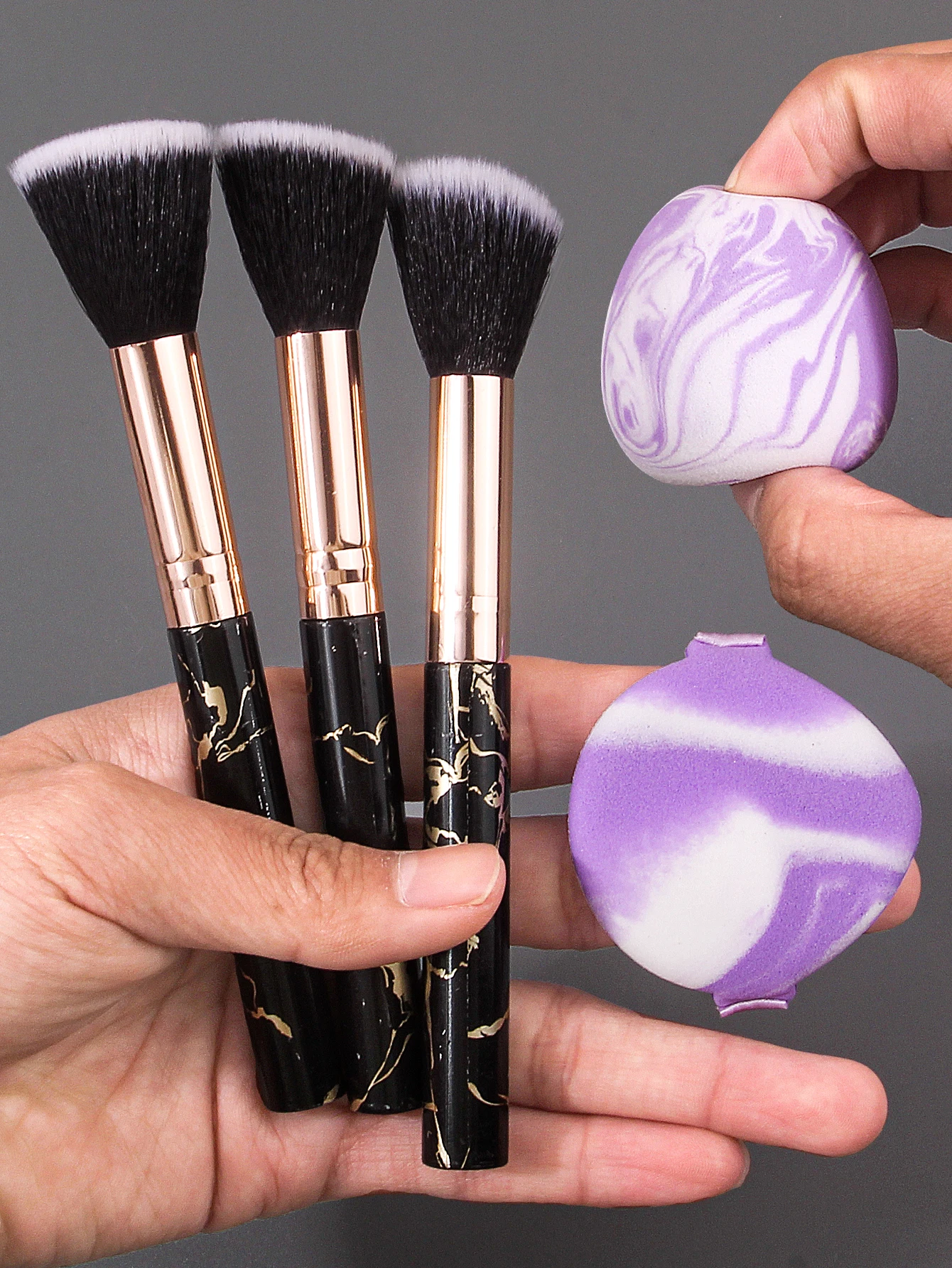 12pçs conjunto de pincéis de maquiagem multiuso de alta qualidade e esponja de dupla finalidade seca e molhada, ferramenta de beleza para maquiagem em pó