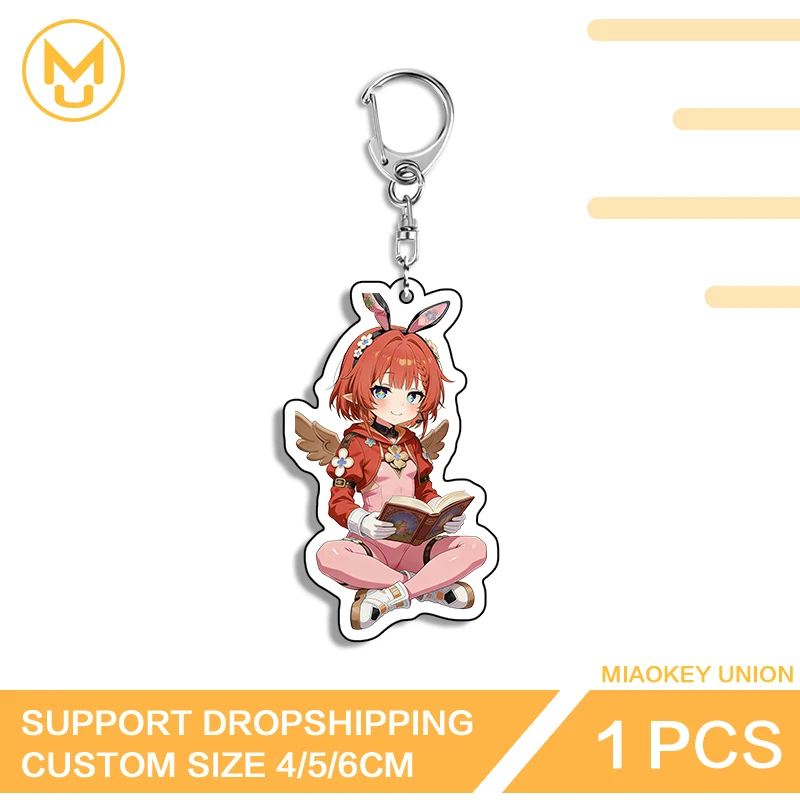 Tribios Loli Sitting Posture Keychain Honkai Star Rail Silver Stainless Steel Chain Lobster Clasp Fashion Packbage Decoration