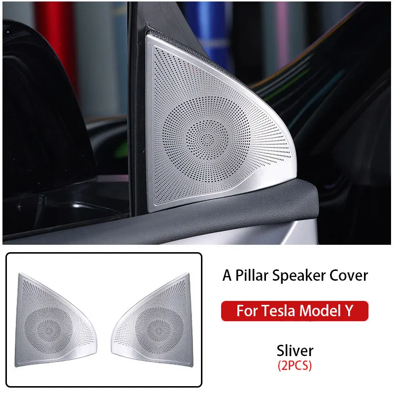 Car Audio Speaker Cover For Tesla Model Y 2019-2024 Interior Trim Sticker Door Loudspeaker Cover Under Seat Outlet Vent Trim