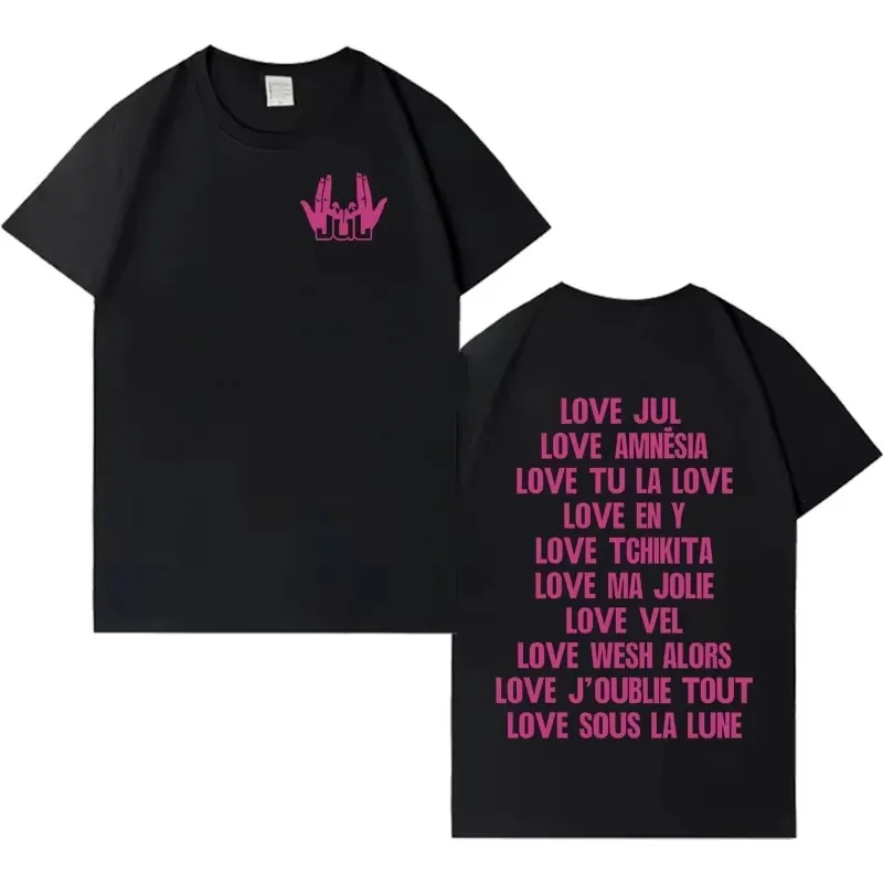 Rapper Jul Fashion Letters Print 2026 Tshirt Man Woman Pop Music Casual Crewneck T Shirt Cotton Oversize Cozy T-shirt Streetwear