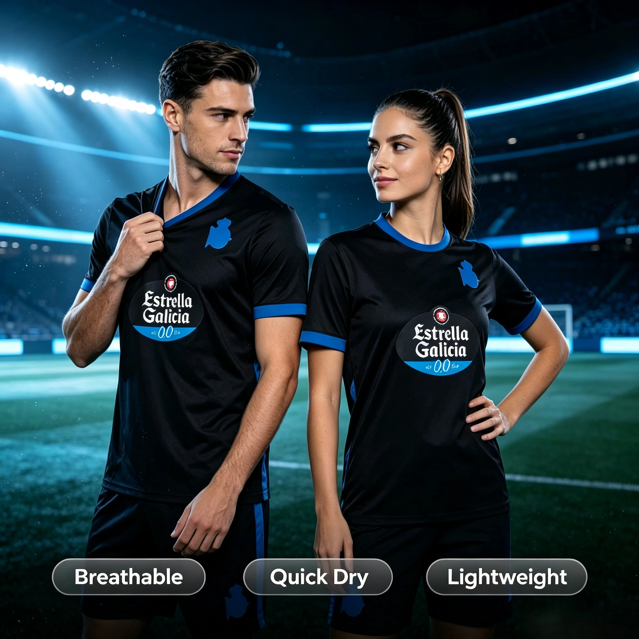 26-27 Spanish League Style Black and Blue Fan Jerseys 3D Printed Quick Drying Breathable and Quick Drying for Family Wear