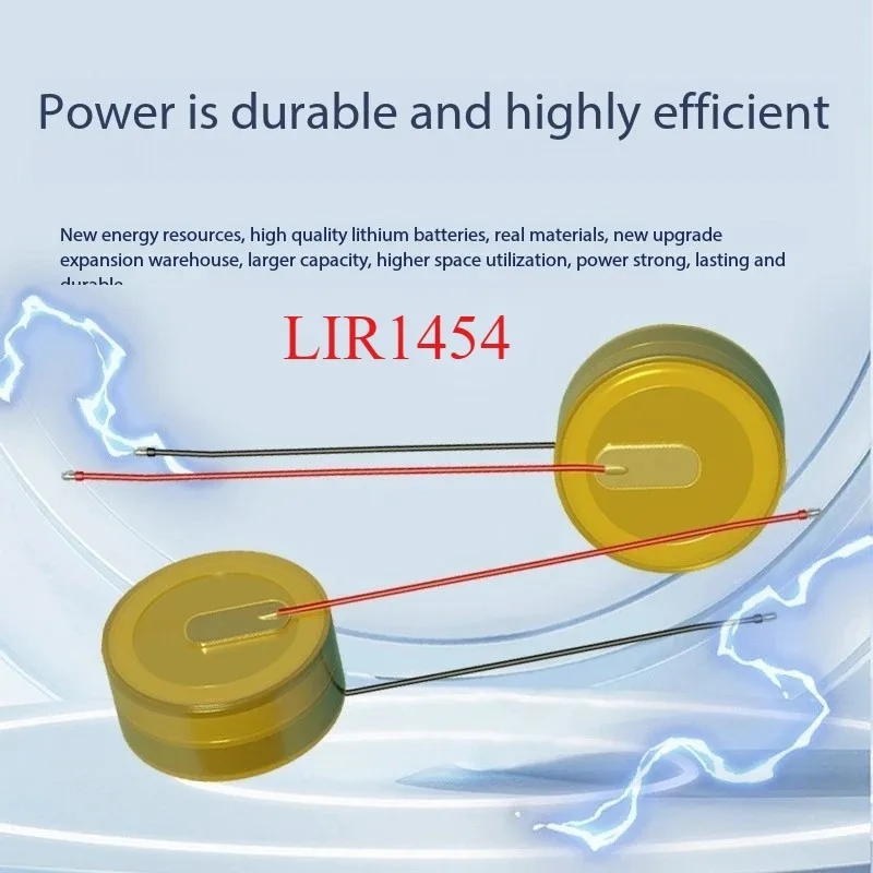 

1-10 шт. LIR1454 LIR 1454 3,6 В литий-ионная аккумуляторная батарея с 2 проводами для беспроводной Bluetooth-гарнитуры TWS заменяет CR1454