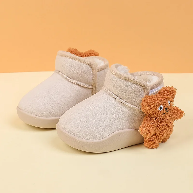 Children Cotton Shoes Toddler Baby Snow Boots Plush Thicken Kids Shoes Cute Bear Non-slip Winter Boots for Girls Tenis De Niña