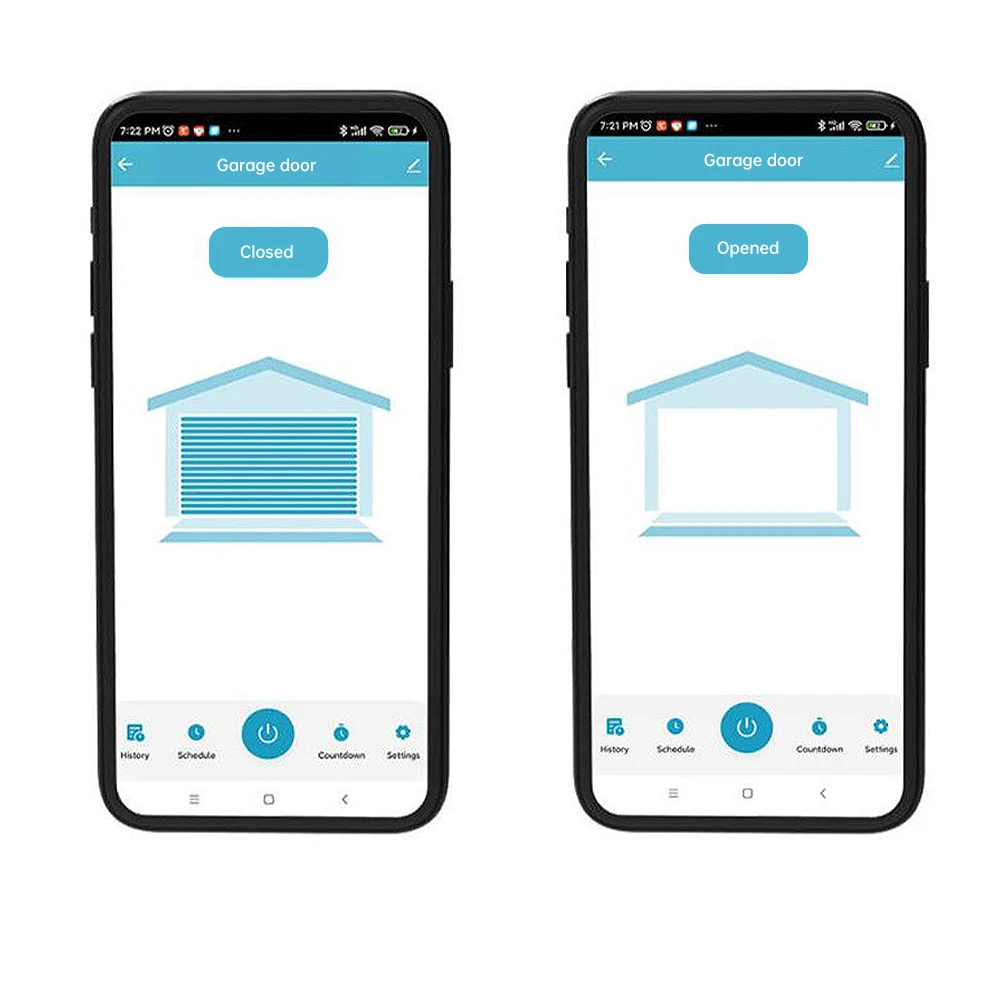 Controlador inteligente de porta de garagem AC100-240V, cronometragem compatível com Alexa e Google Home Smart Life APP Controle de voz