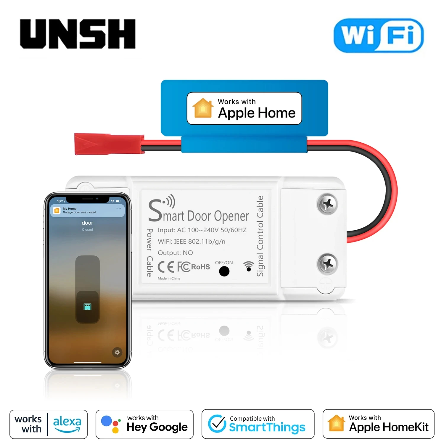 HomeKit EU UK US WiFi Garage Door Switch Opener Smart Gate Door Controller Smart Life Remote Via Siri CarPlay Alexa Google Home