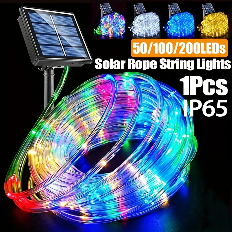 

12m/7m Solar Rope Light Outdoor Garden LED Tube Fairy Light Strings 8 Modes Wedding Swimming Pool Roof Garland Party Decorations