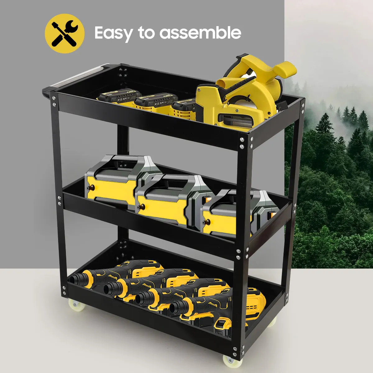 

3-уровневая тележка на колесиках. Органайзер. Тележка для хранения с ручками и запираемыми роликами. Корзина для хранения. Многофункциональный органайзер.