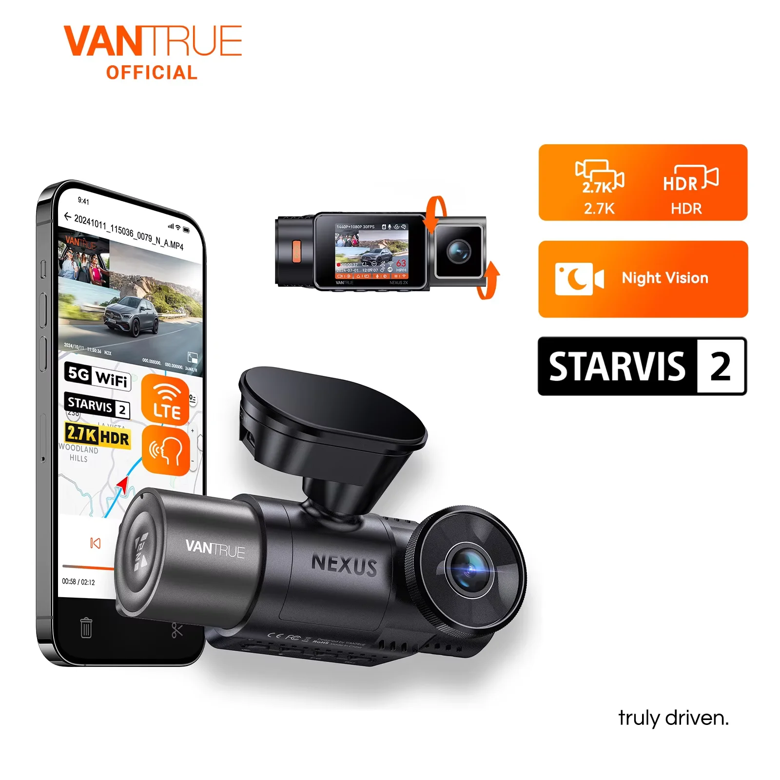 新品未開封　VANTRUE N2X ドライブレコーダー Amazon.co.jp: VANTRUE ドライブレコーダー N2X/N4 Pro S/N4S/N5S 専用