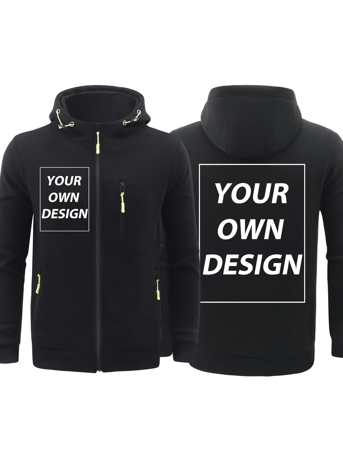 Custom Personalized Design Man Autumn Sport Oversize Zip-Up Hoody Casual Loose Veste Basic Fleece Pocket Streetwear Team Tops