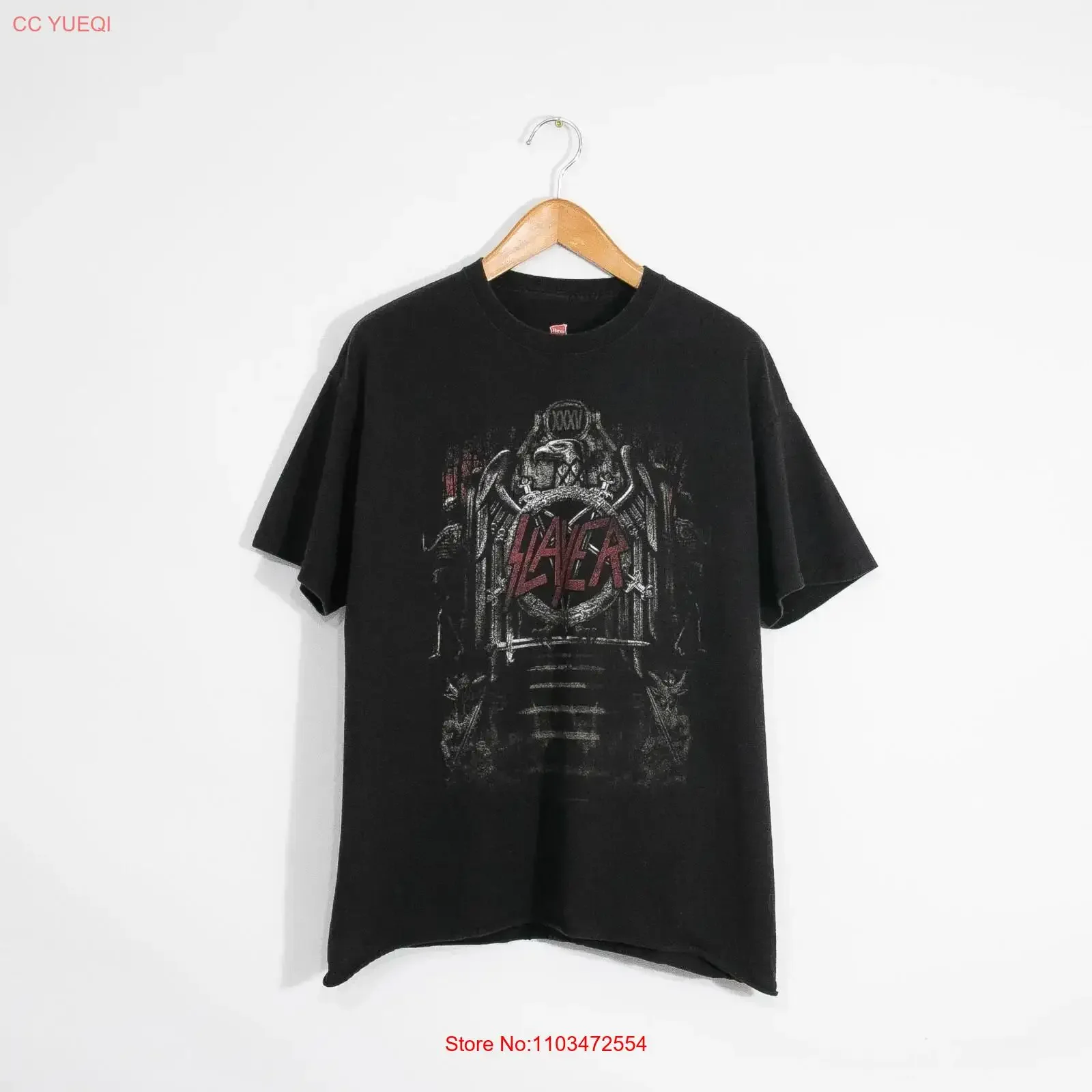 Футболка Slayer 2018, North America Tour Band XL, потертый рок, трэш-метал, винтажная стираная уличная дизайнерская одежда Футболка Slayer 2018, North America Tour Band XL, потертый рок, трэш-метал, винтажная стираная уличная дизайнерская одежда