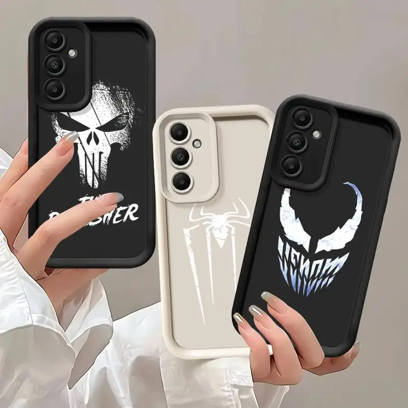 Spiderman Skull Venom Marvel Phone case for Samsung Galaxy A55 A52 A33 cases A24 A15 A12 A23 A22 5G A54 A52s A53 A14 funda Cover