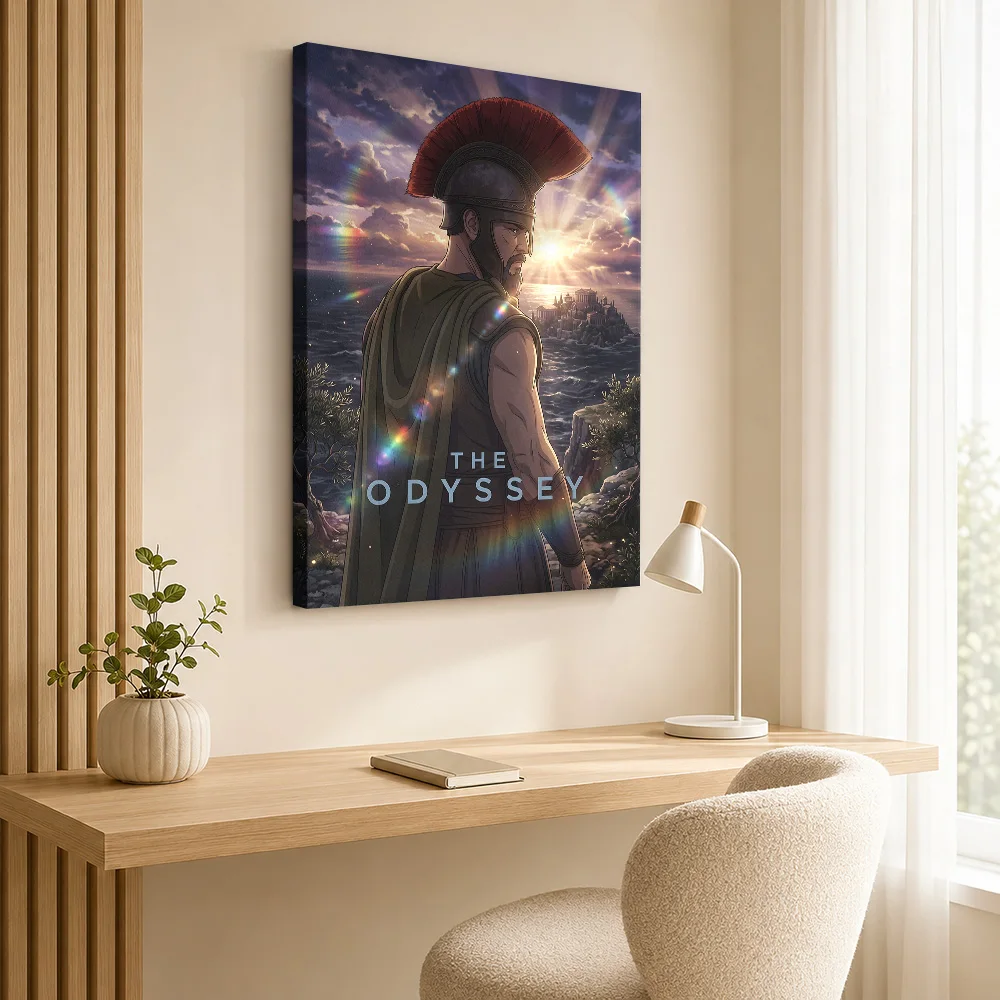The Odyssey Odysseus Shinkai Anime Style Framed Canvas Poster Custom Spiritual Mythology Canvas Wall Art for Living Room Decor