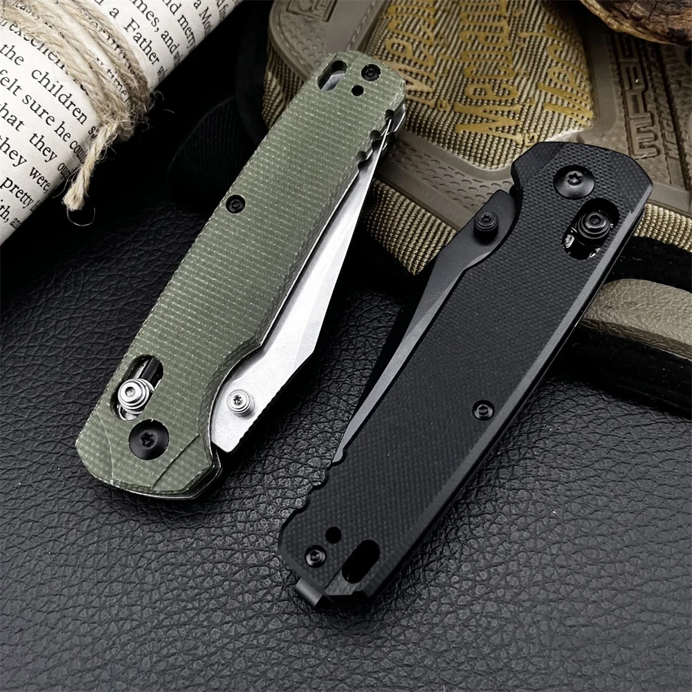 جديد 6106 سكين جيب قابل للطي 8Cr13Mov شفرة فولاذية ، أسود G10 ، مقبض ميكارتا الأخضر ، سكين صيد خارجي سكين تخييم #4