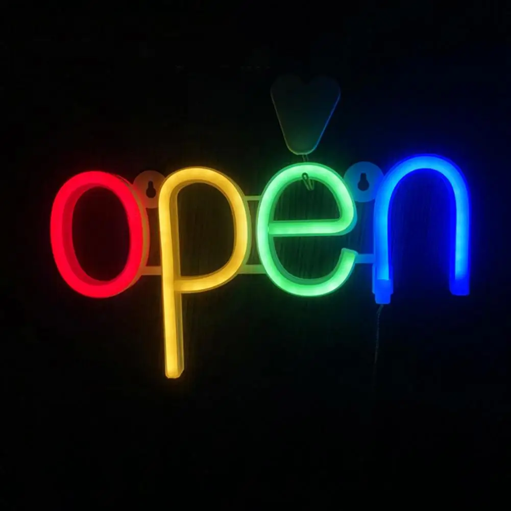 LED Neon Lamp Energy-saving OPEN Neon Sign Battery-operated OPEN Neon Sign Lamp Holiday Party Festive Prop Decorative