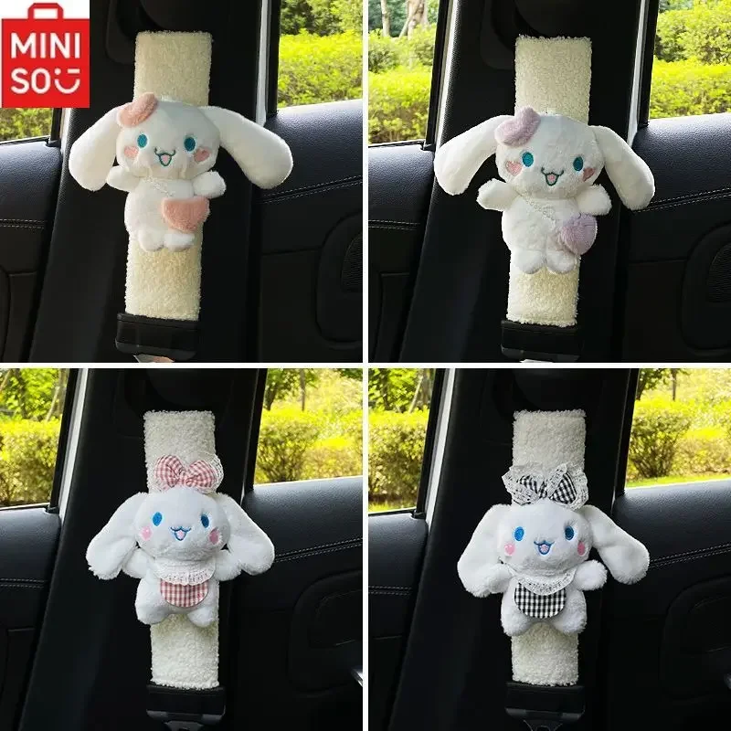 

MINISO Sanrio Cinnamon Dog Car Plush Seat Belt Shoulder Protector Cute Cartoon Dog Anti-Stranglehold Lambswool Protective Cover