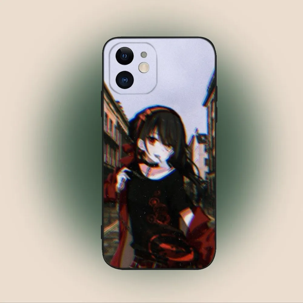 Tokisaki K-Kurumi Data a Live Phone Case For iPhone 15,14,13,12,11,Plus,Pro Max,XS,X,XR,SE,Mini,8,7 Soft Silicone Black Cover