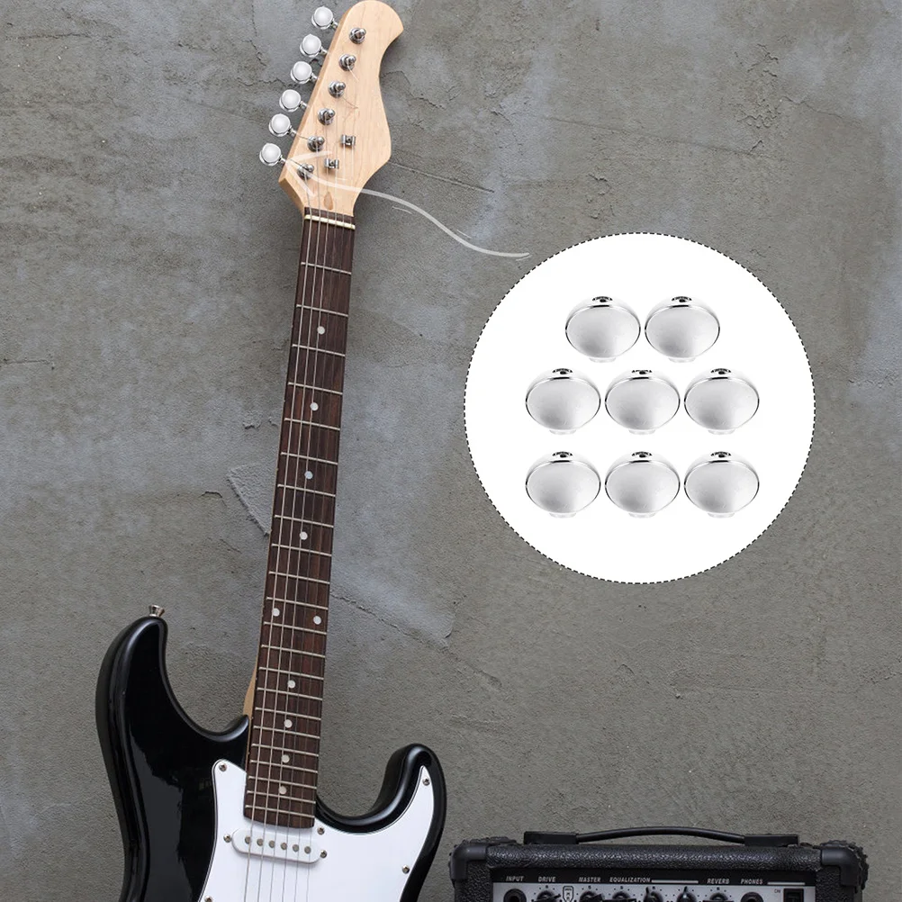 

8 Pcs Guitar Tuning Keys Peg Button Machine Heads Knobs Acoustic Pegs Tuner Silver Metal