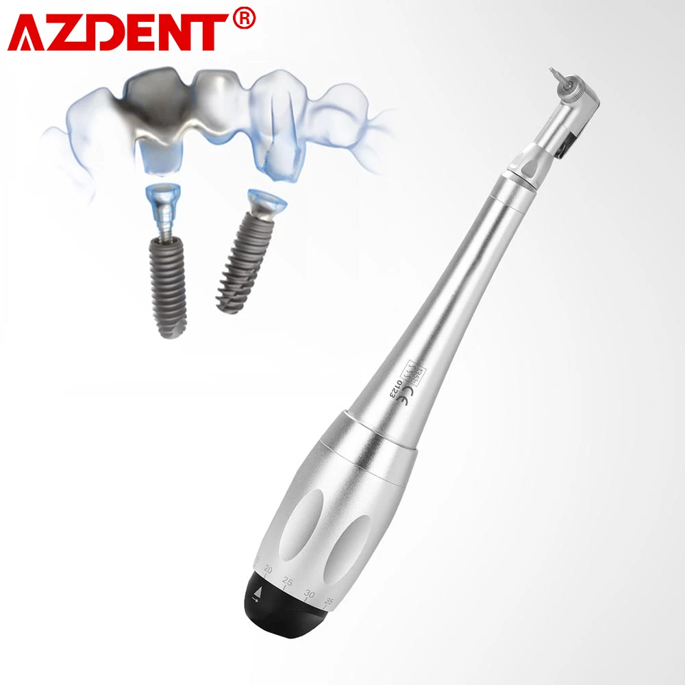 AZDENT Dental Universal Implant Torque Dentist Latch Head Handpiece with 12pcs Drivers Wrench Screw Dentistry Tools Instruments