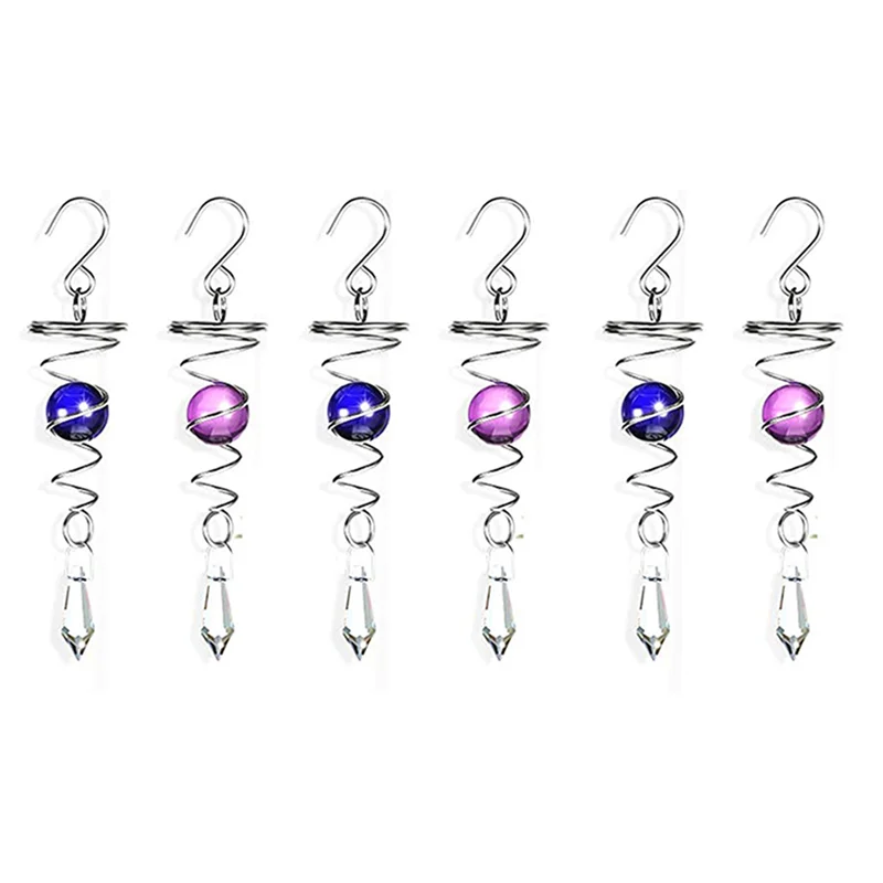 

3X Ball Spiral Tail Decorative Wind Spinner Stabilizer Wind Chimes Hanging Wind Ball Spinner For Garden Decorations