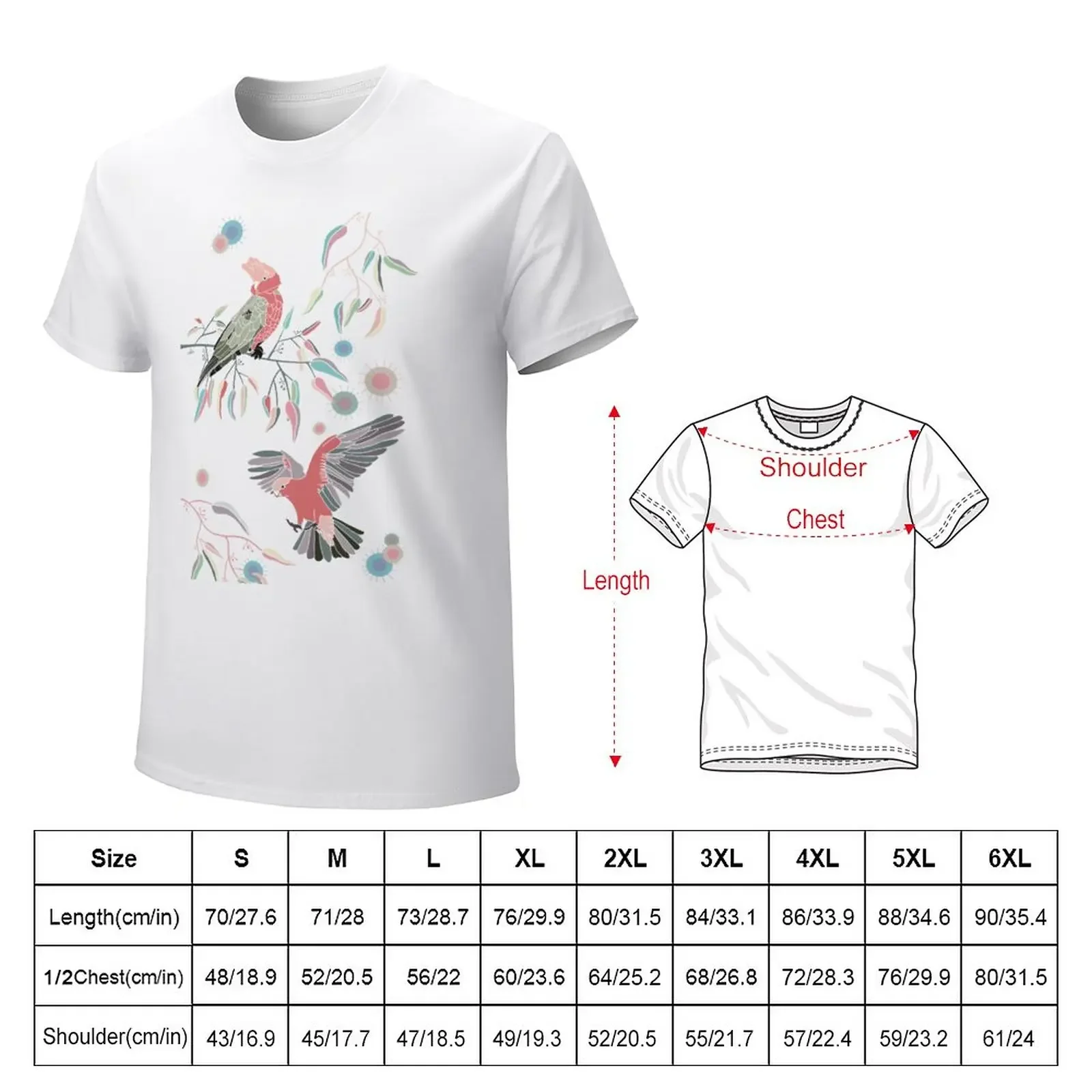 Australian Galah Cockatoos in Gum Trees T-Shirt kawaii clothes oversized vintage clothes mens graphic t-shirts big and tall