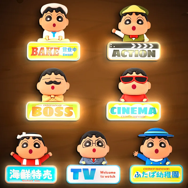 

Crayon Shin-Chan Experience Series Night Light Blind Box Cute Refrigerator Magnet Deco Magnetic Toy Atmosphere Lamp Mystery Gift