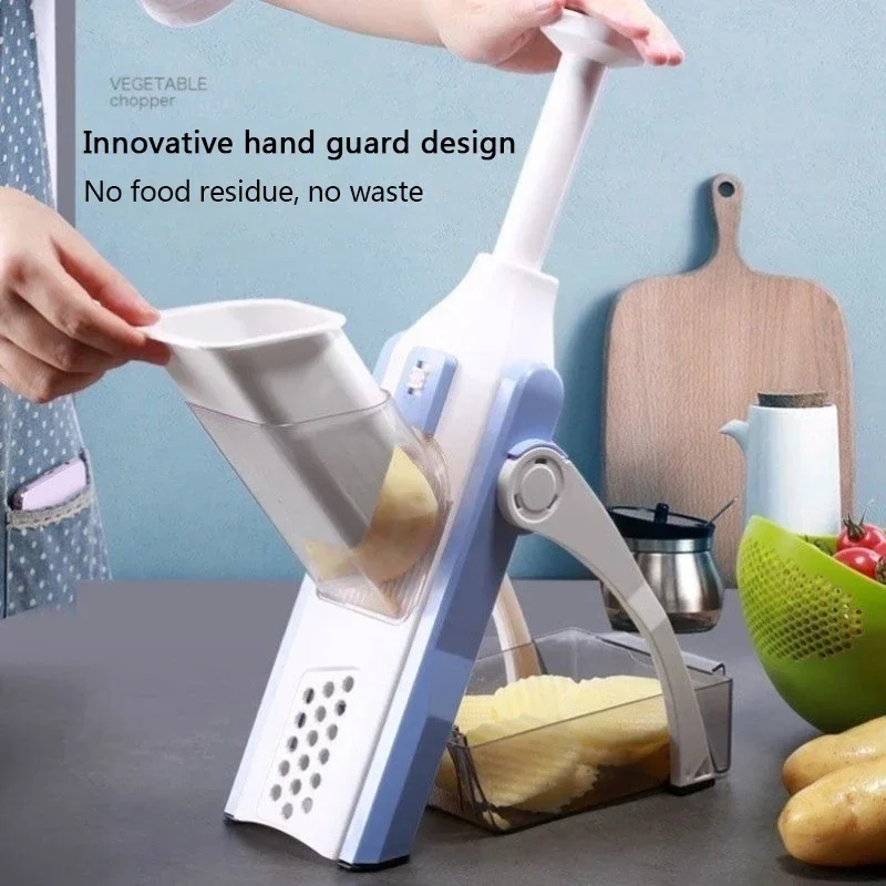 2024 Multifunction Vegetable Cutter Safe Mandoline Kitchen Slicer Salad Chopper Potato Slicer French Fries Cutter Cooking Gadget