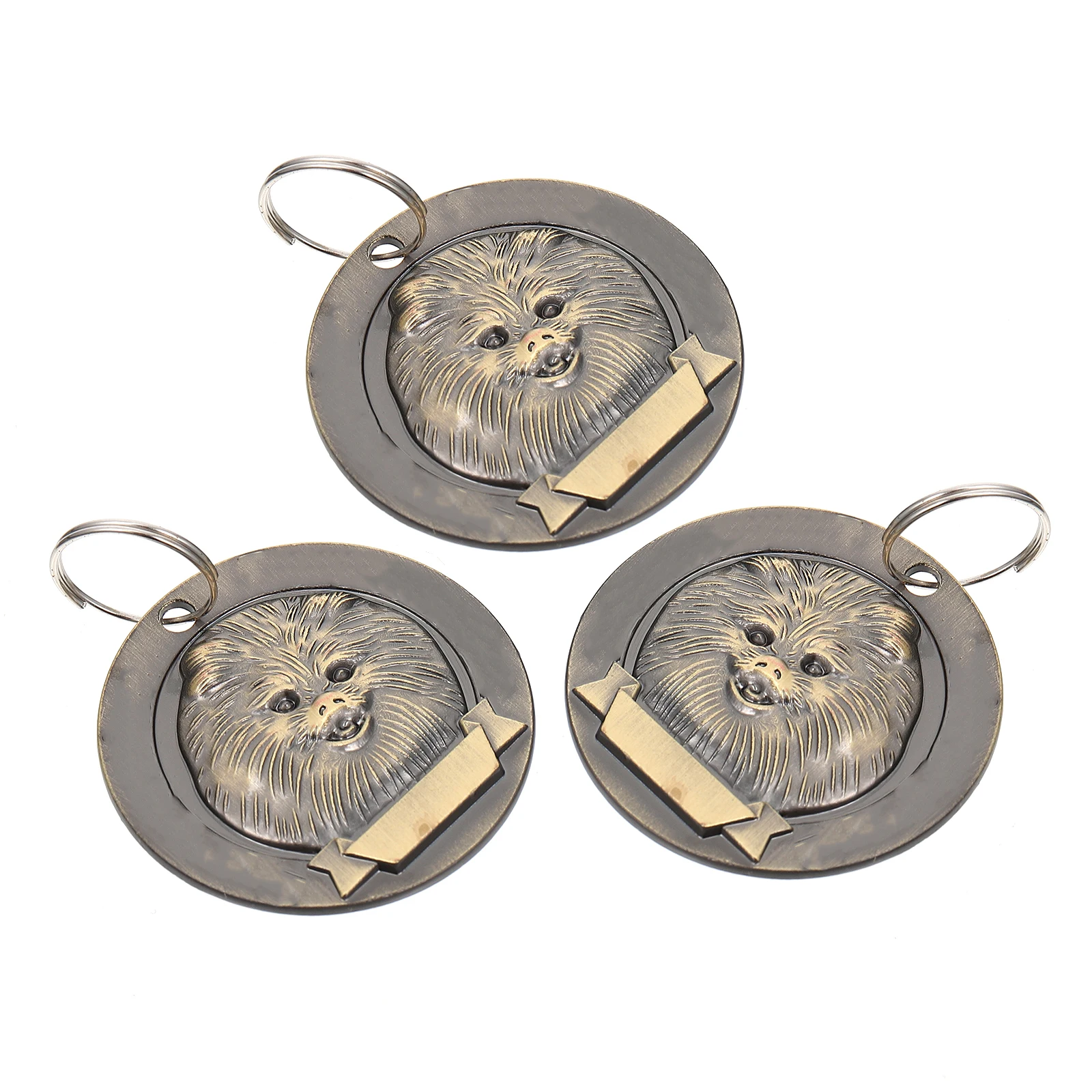 

3pcs Vintage Pet Id Tags Zinc Alloy Durable Dog Name Tags For Pomeranian Puppy Cat Engraved Mirror Finish Pet Pendant Decor
