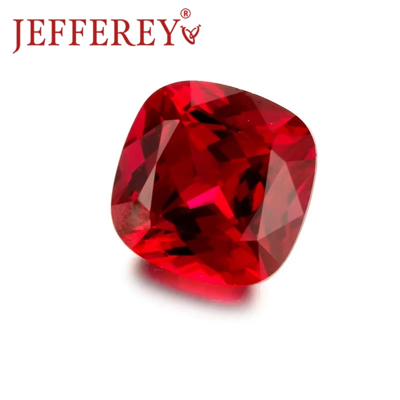 8A Natural Ruby Loose Stone Red Colour Cushion Cut 5X5mm-10x10mm Lab Grown Gemstone Jewelry Marking Wholesale