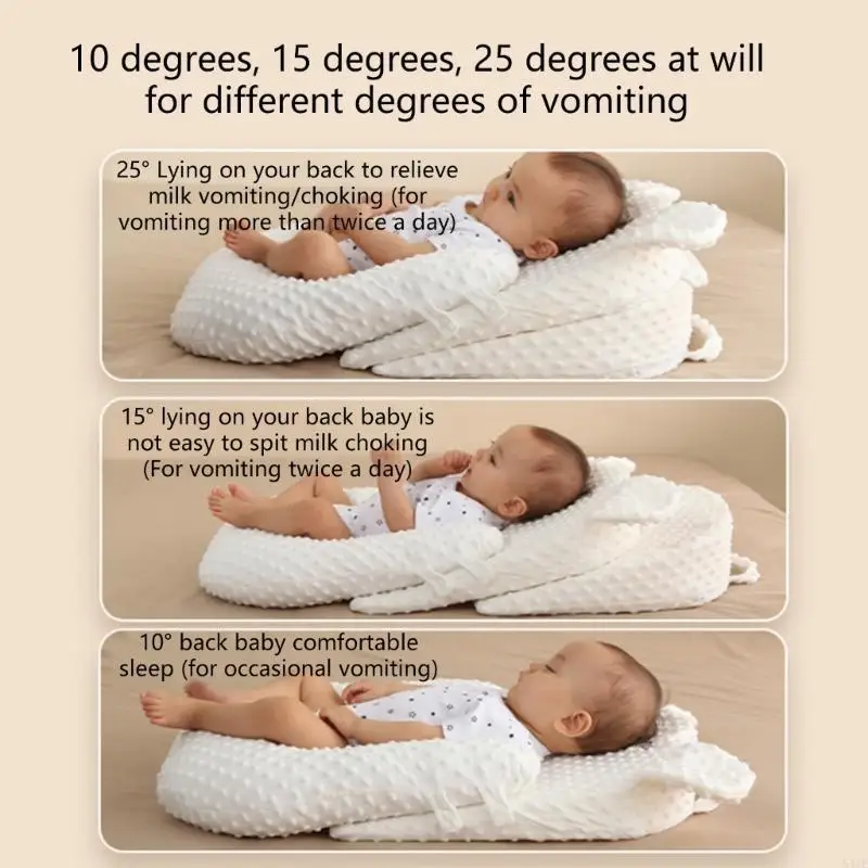 Travesseiro cunha anti-refluxo para bebê 54DF para amamentação e amamentação com altura ajustável