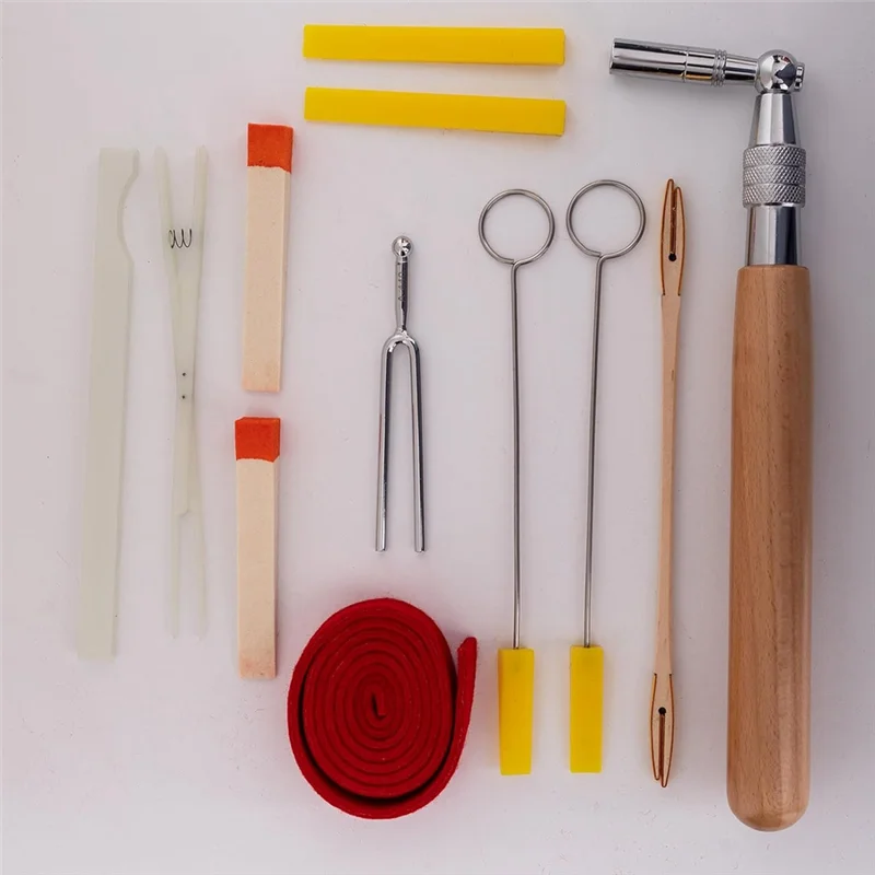 

RTENTE-Professional Piano Tuning Kit Piano Tuning Hammer And Mute Kit Piano Tuning Kit 12 PCS